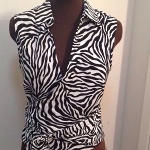 Zebra Wrap Blouse